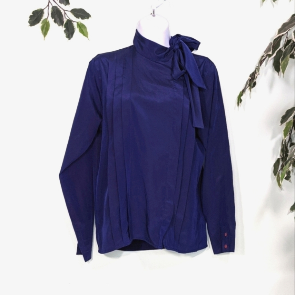 5/$18 West Bay Vintage Hidden Button Front Neck Tie Top